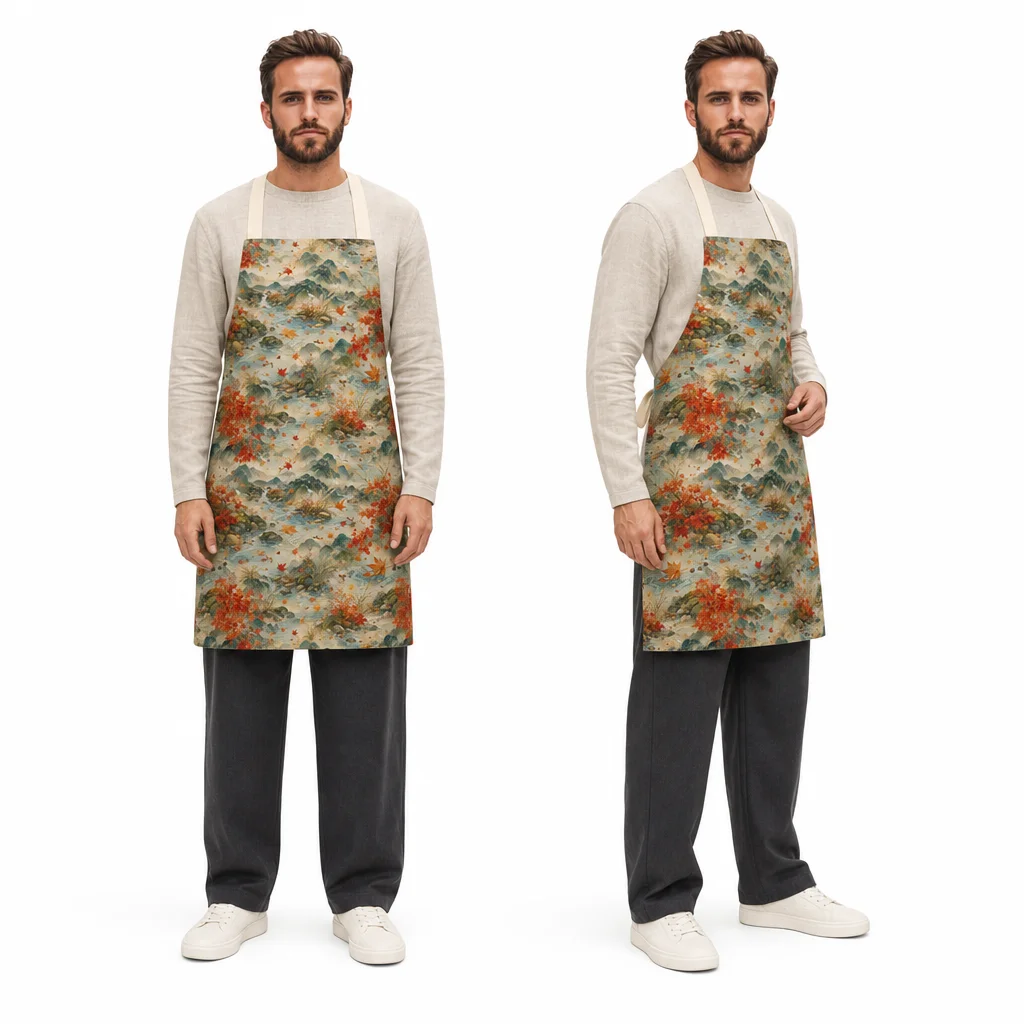 Autumn Valley Maple All-Over Print Apron - worn by model