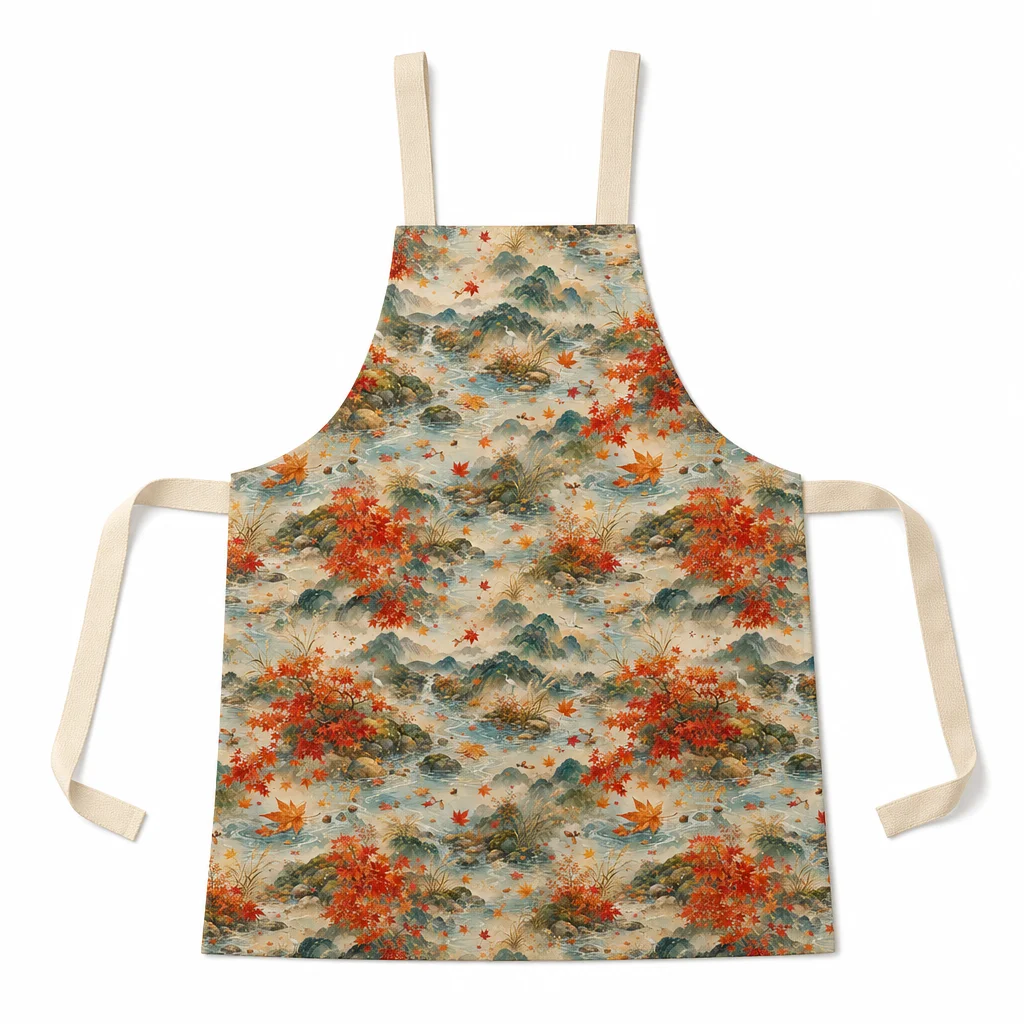 Autumn Valley Maple All-Over Print Apron - flat lay