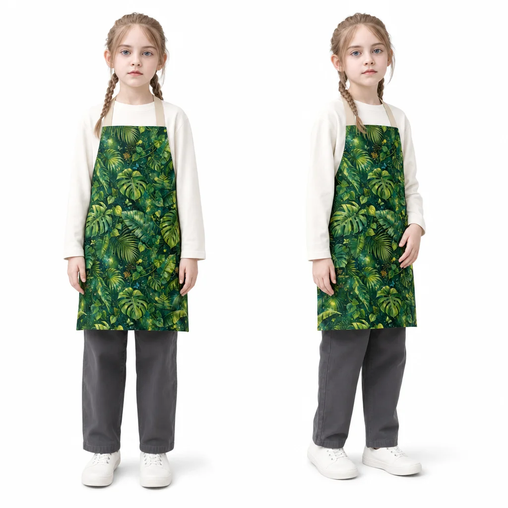 Tropical Rainforest Leaves All-Over Print Apron - worn by model