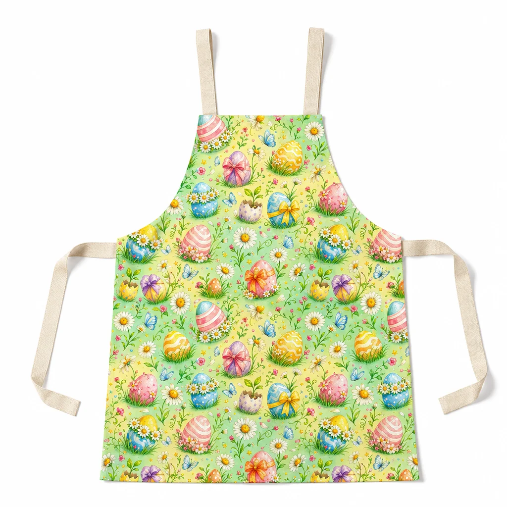 Spring Daisy Easter Garden All-Over Print Apron - flat lay