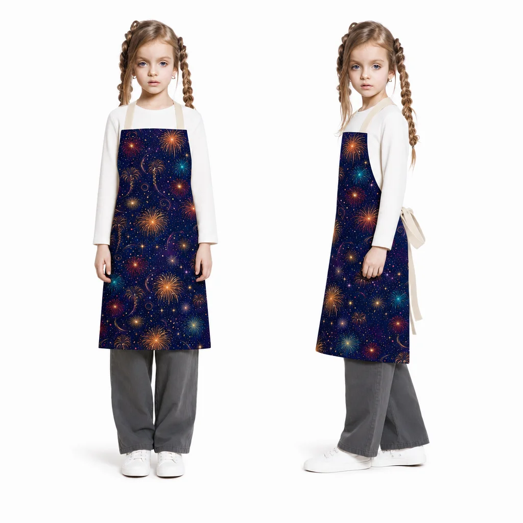 New Year Fireworks All-Over Print Apron - worn by model