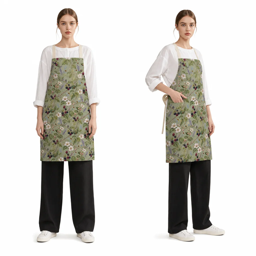 Blackberry Vines All-Over Print Apron - worn by model