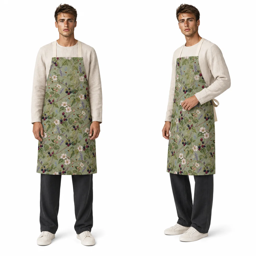Blackberry Vines All-Over Print Apron - worn by model