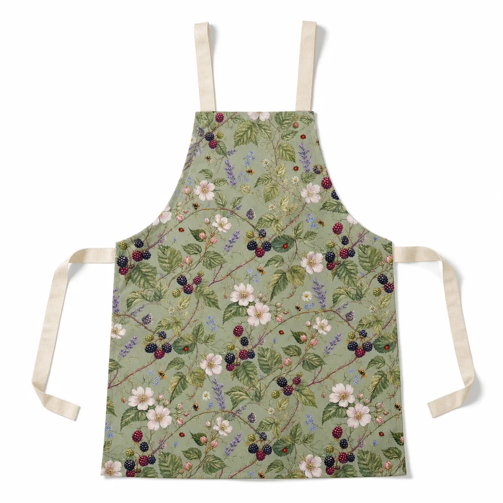 Blackberry Vines All-Over Print Apron - flat lay