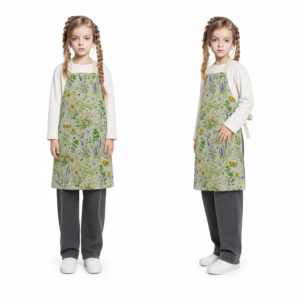 Herbal Tea Garden All-Over Print Apron - worn by model