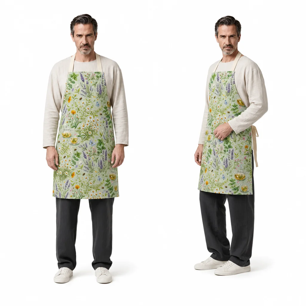 Herbal Tea Garden All-Over Print Apron - worn by model