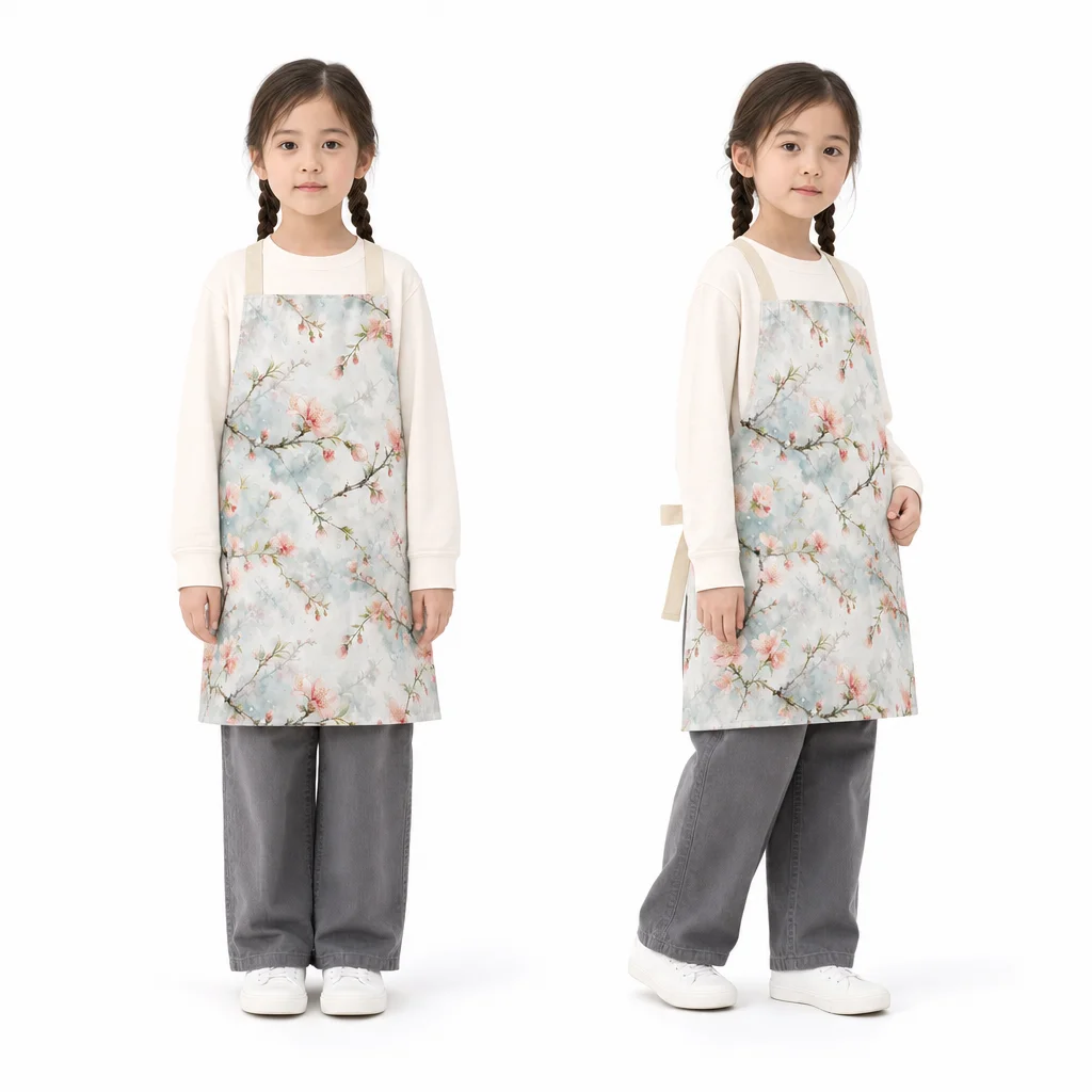 Morning Mist Blossoms All-Over Print Apron - worn by model