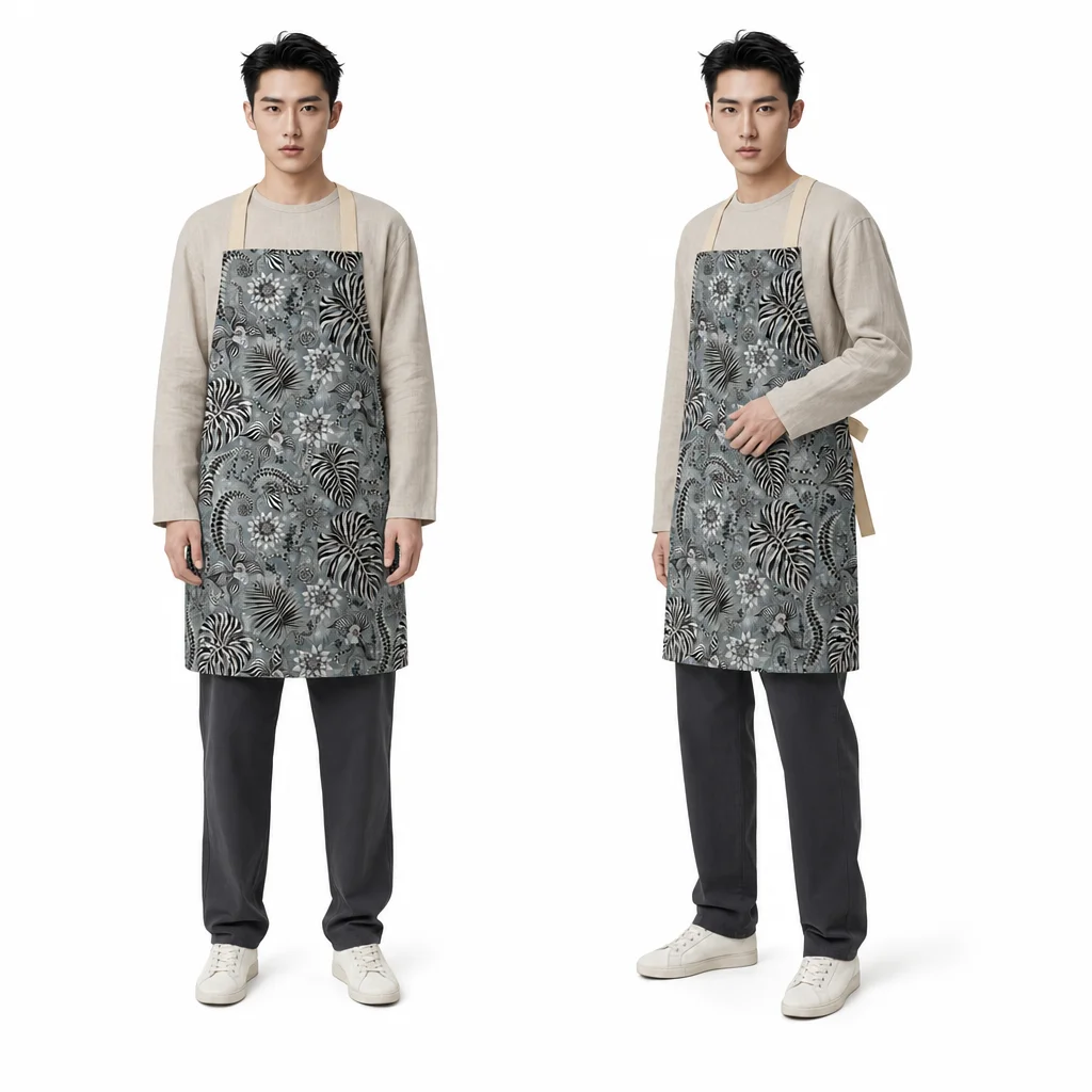 Zebra Secret Garden All-Over Print Apron - worn by model