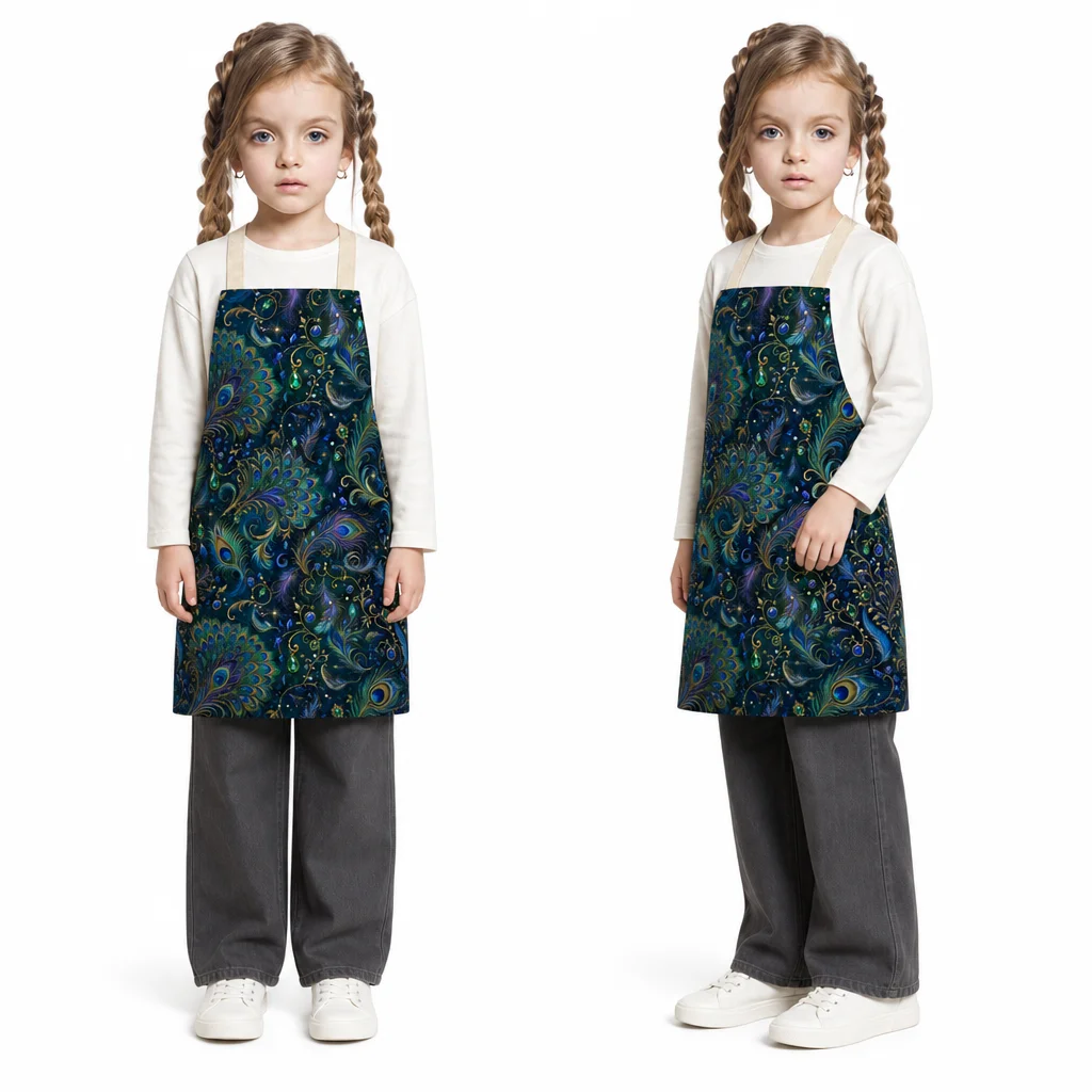 Peacock Secret Garden All-Over Print Apron - worn by model