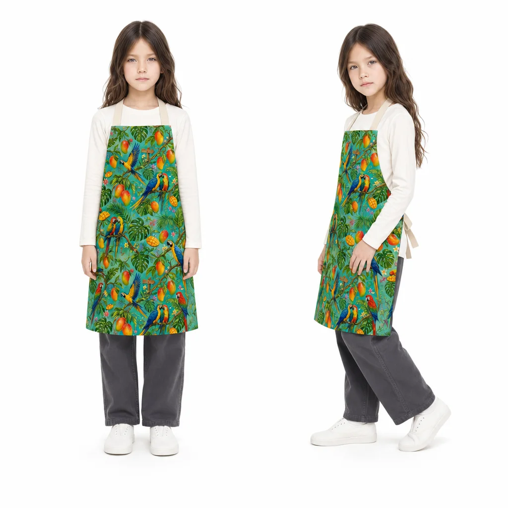 Parrot Mango Rainforest All-Over Print Apron - worn by model