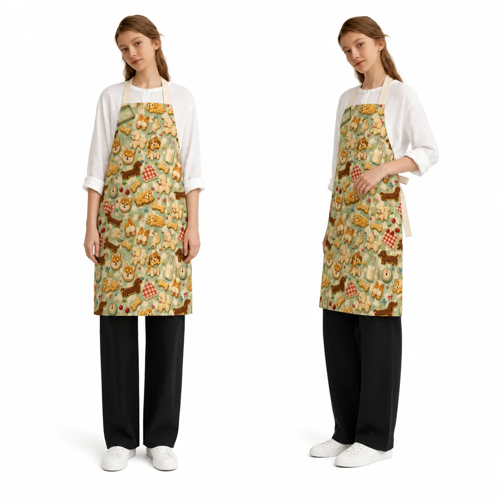 Puppy Cookies All-Over Print Apron - worn by model