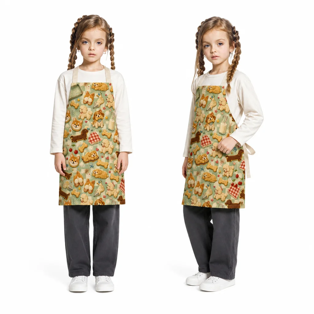 Puppy Cookies All-Over Print Apron - worn by model