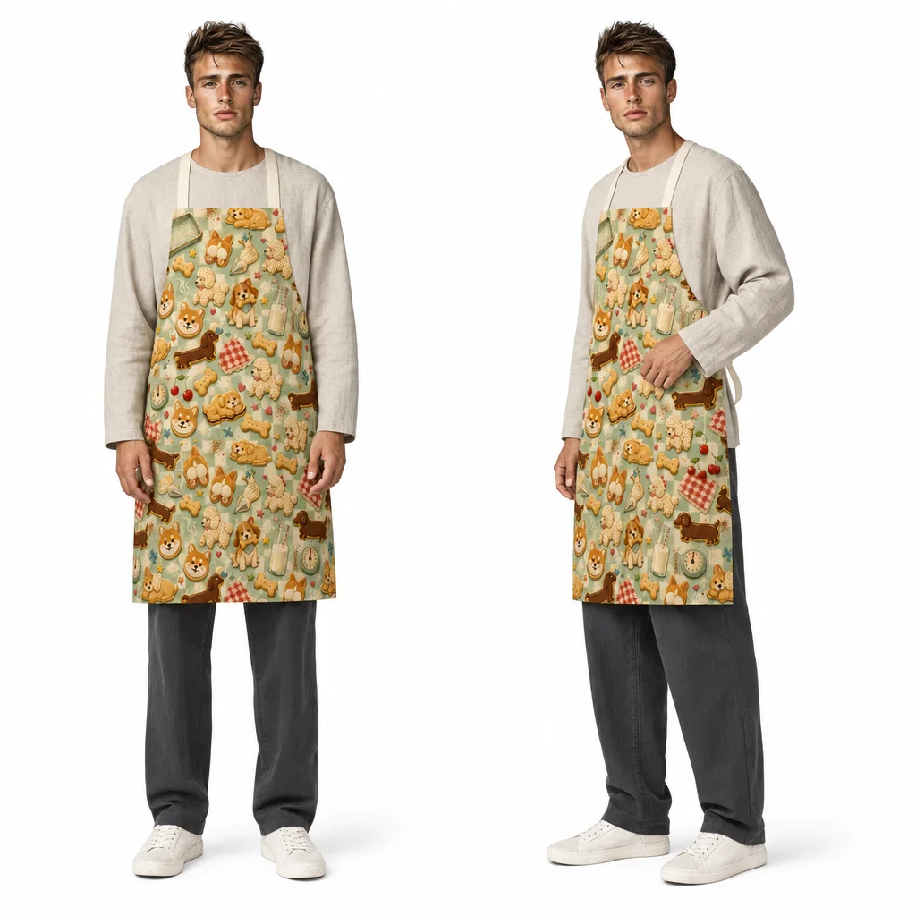 Puppy Cookies All-Over Print Apron - worn by model