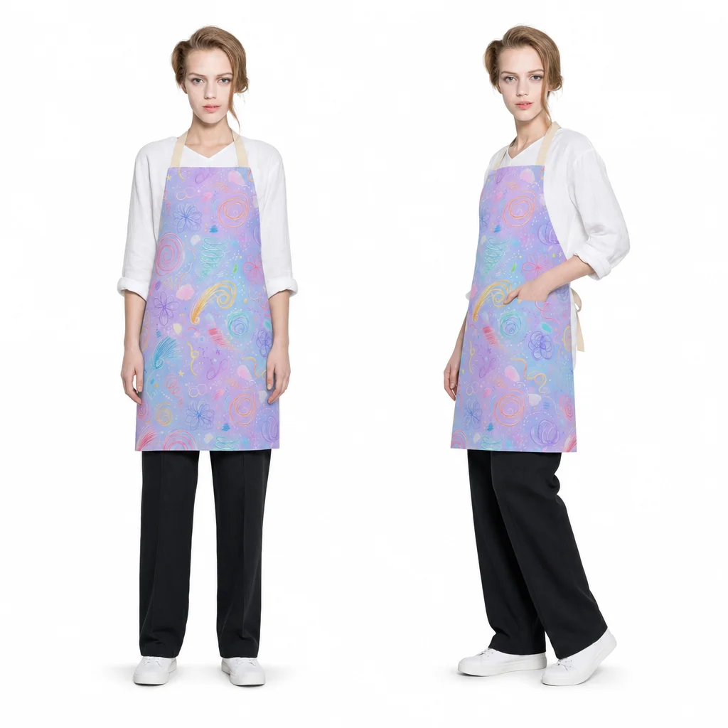Pastel Pencil Spirals All-Over Print Apron - worn by model