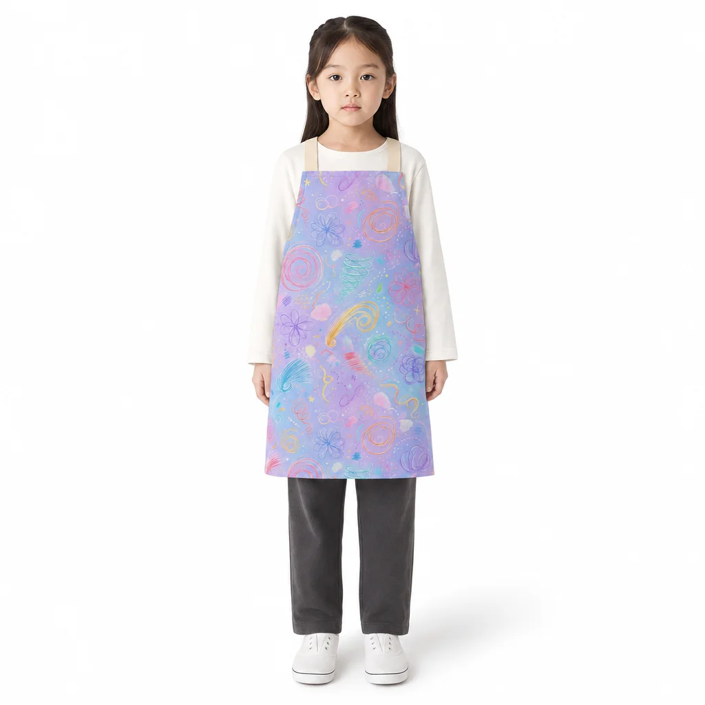 Pastel Pencil Spirals All-Over Print Apron - worn by model