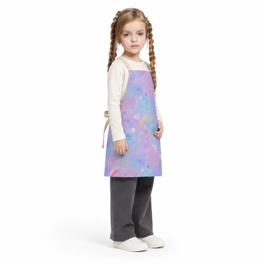 Pastel Pencil Spirals All-Over Print Apron - worn by model