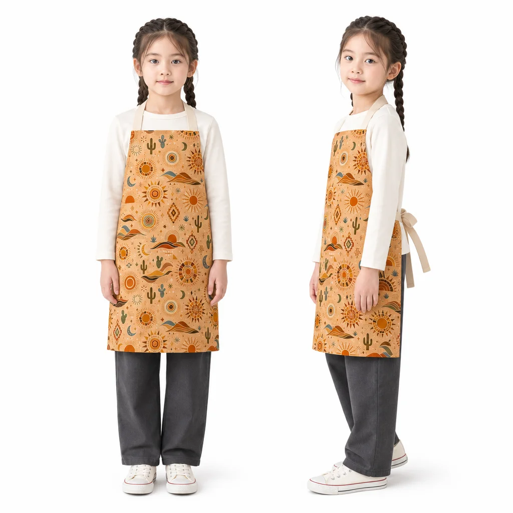 Desert Sun Geometry All-Over Print Apron - worn by model
