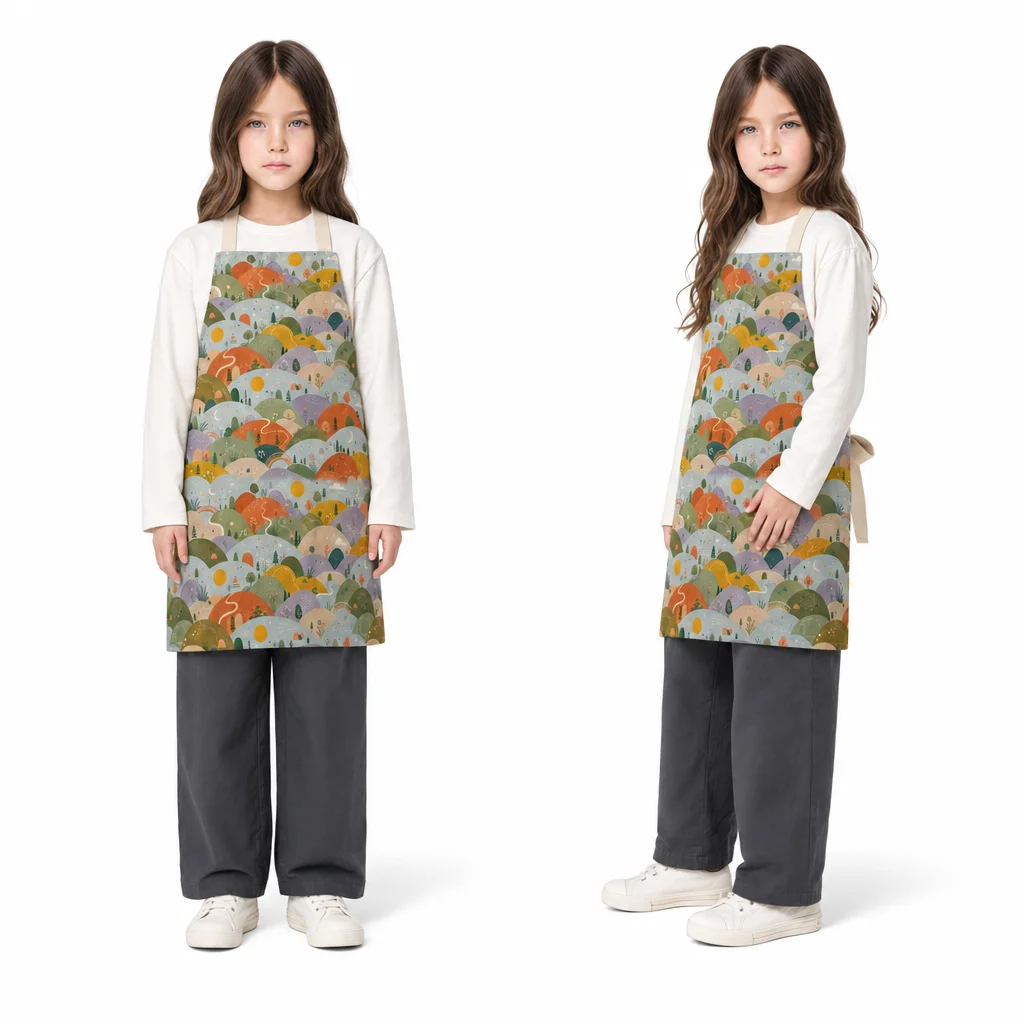 Arched Hills Wander All-Over Print Apron - worn by model