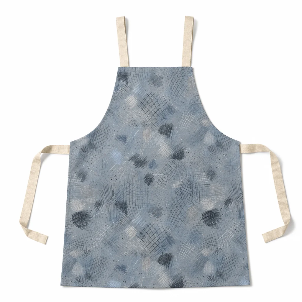 Pencil Mesh Texture All-Over Print Apron - flat lay
