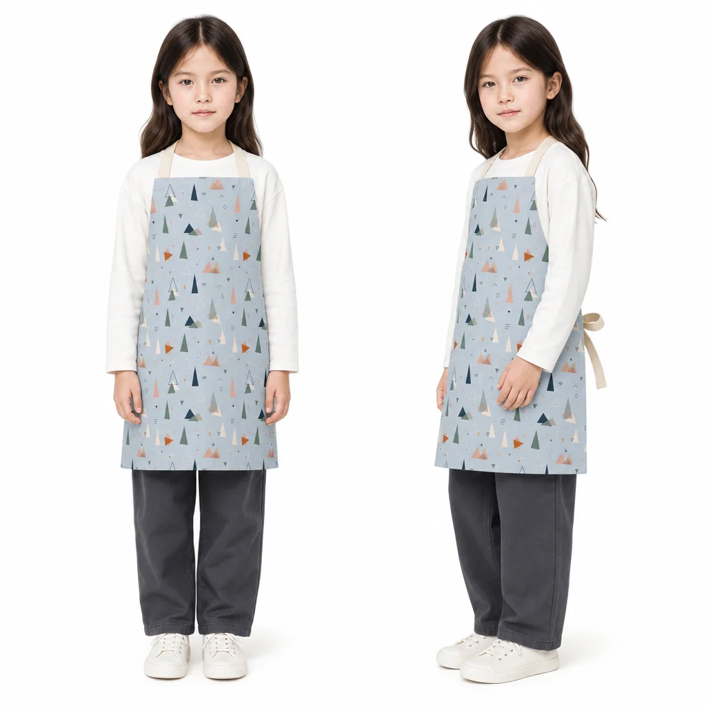 Nordic Triangle Geometry All-Over Print Apron - worn by model