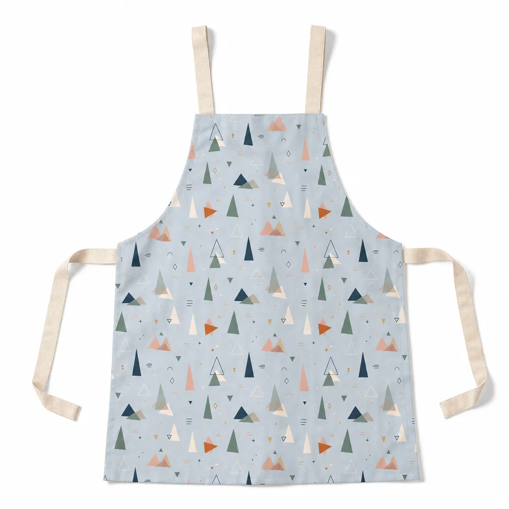 Nordic Triangle Geometry All-Over Print Apron - flat lay