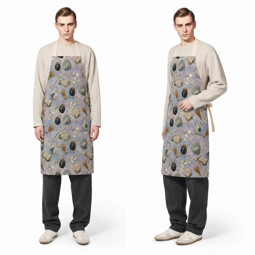 Washi Tea Still Life All-Over Print Apron - worn by model