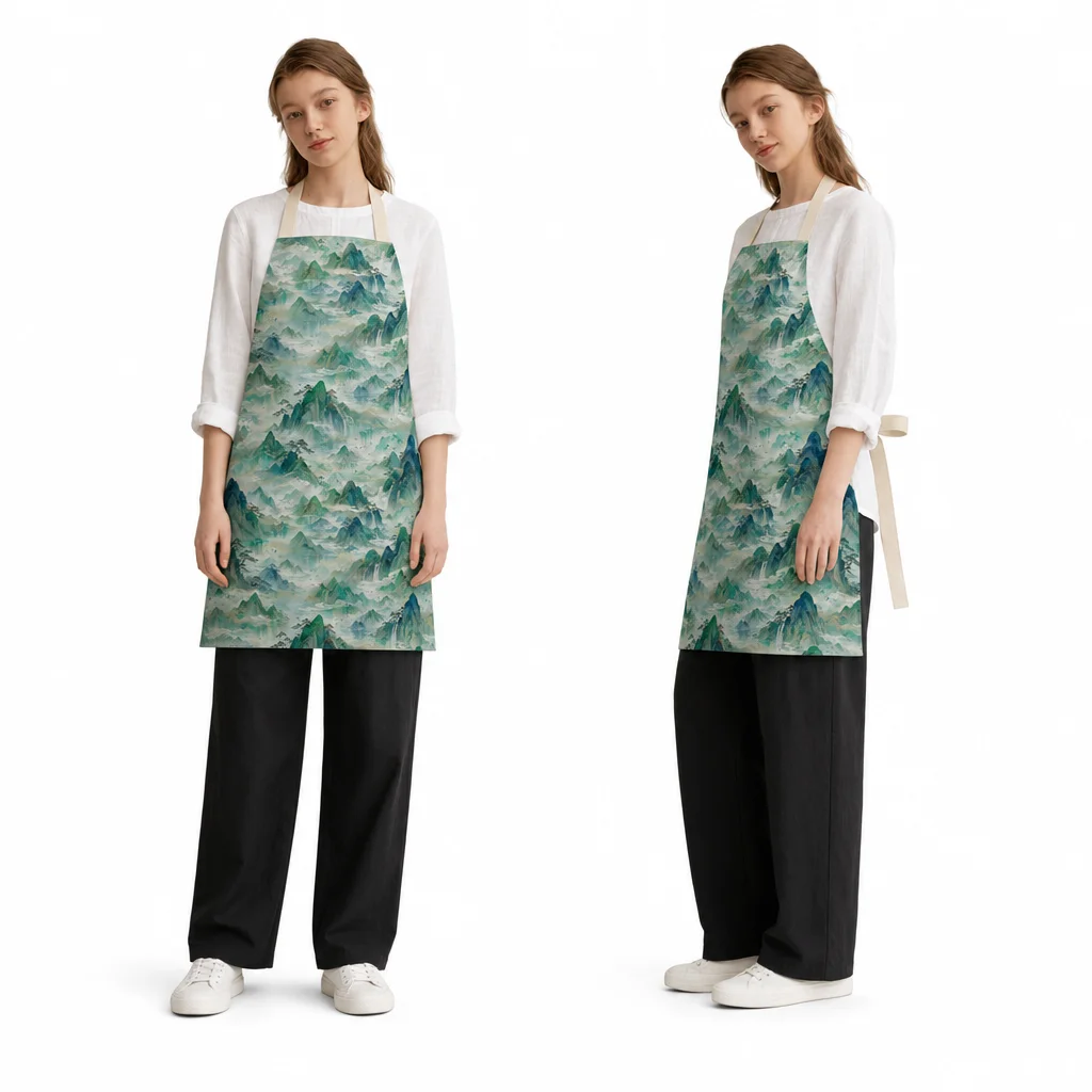 Mist Mountain All-Over Print Apron - worn by model