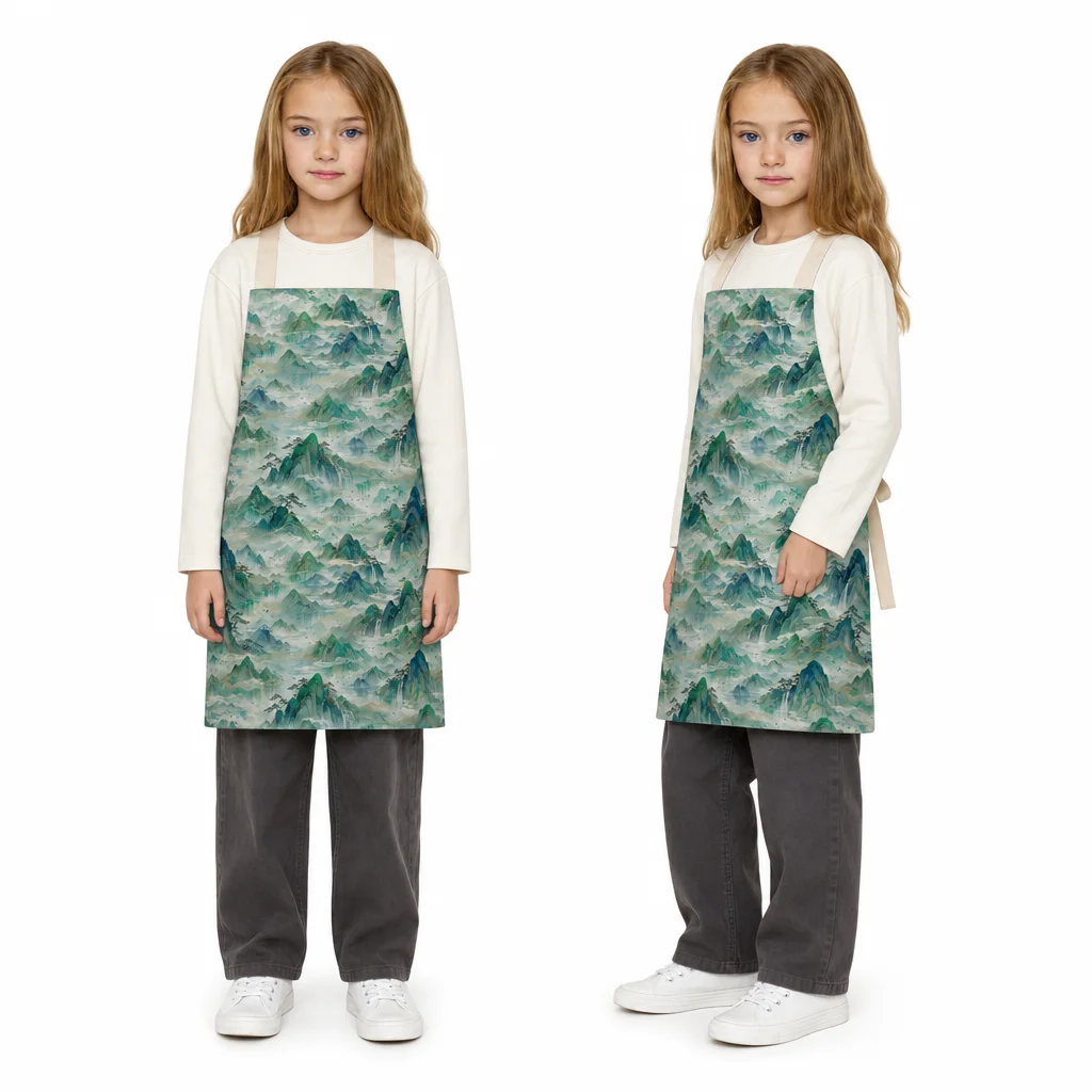 Mist Mountain All-Over Print Apron - worn by model