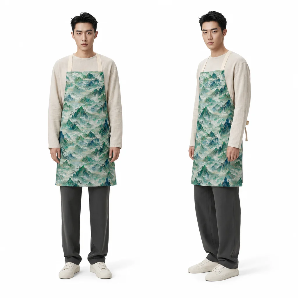 Mist Mountain All-Over Print Apron - worn by model