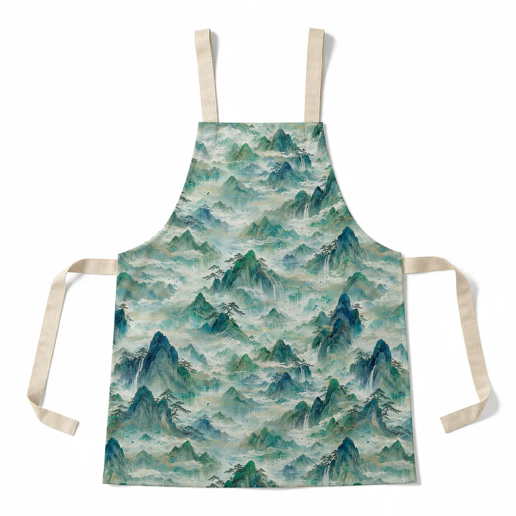 Mist Mountain All-Over Print Apron - flat lay
