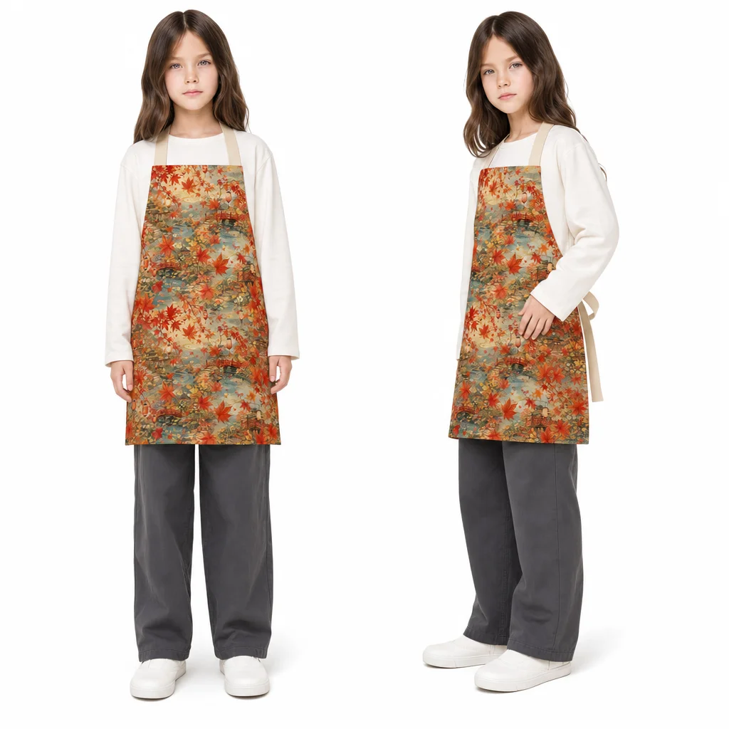 Kyoto Maple Bridge All-Over Print Apron - worn by model