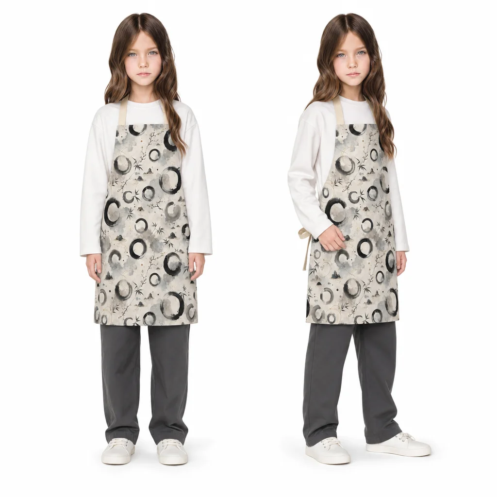 Zen Enso Ink All-Over Print Apron - worn by model