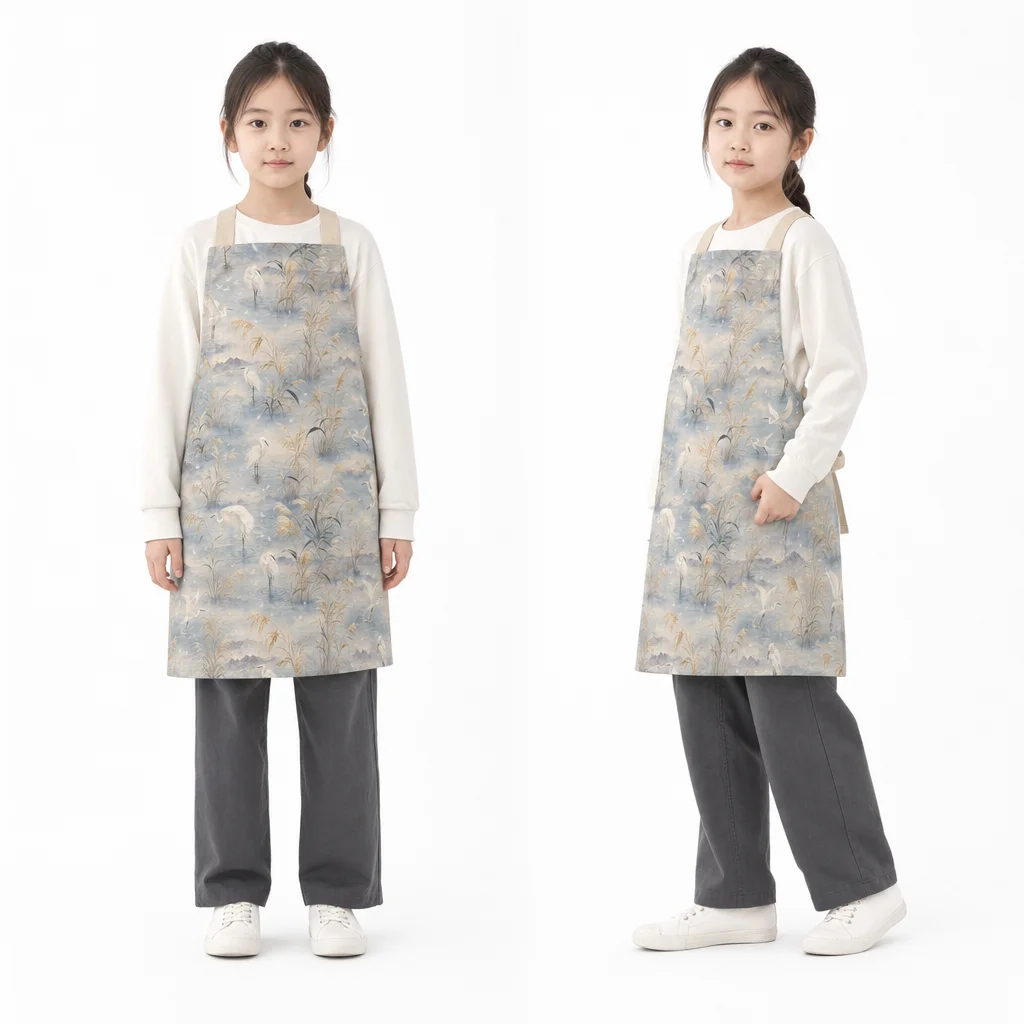Autumn Egret All-Over Print Apron - worn by model