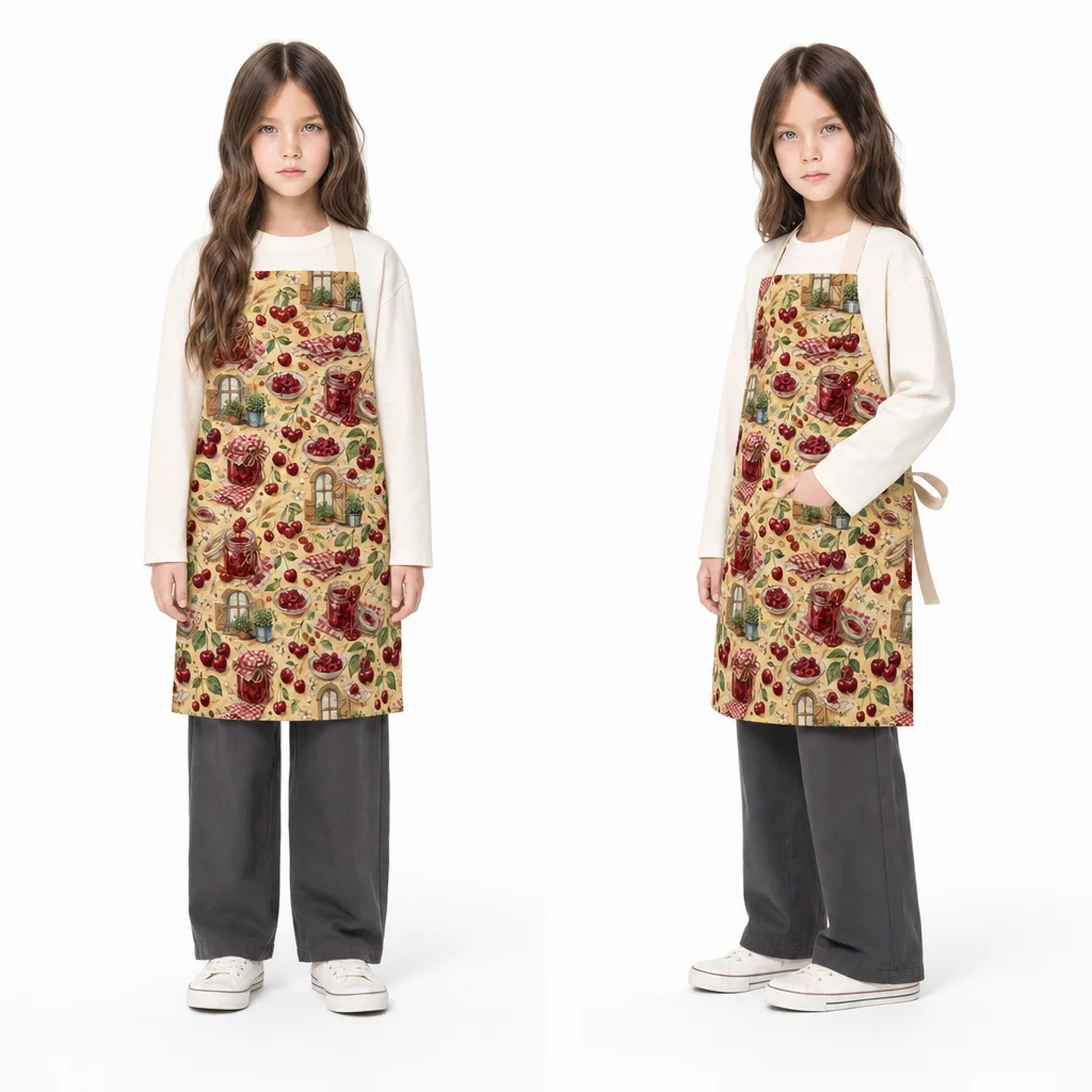 Cherry Jam Country Kitchen All-Over Print Apron - worn by model