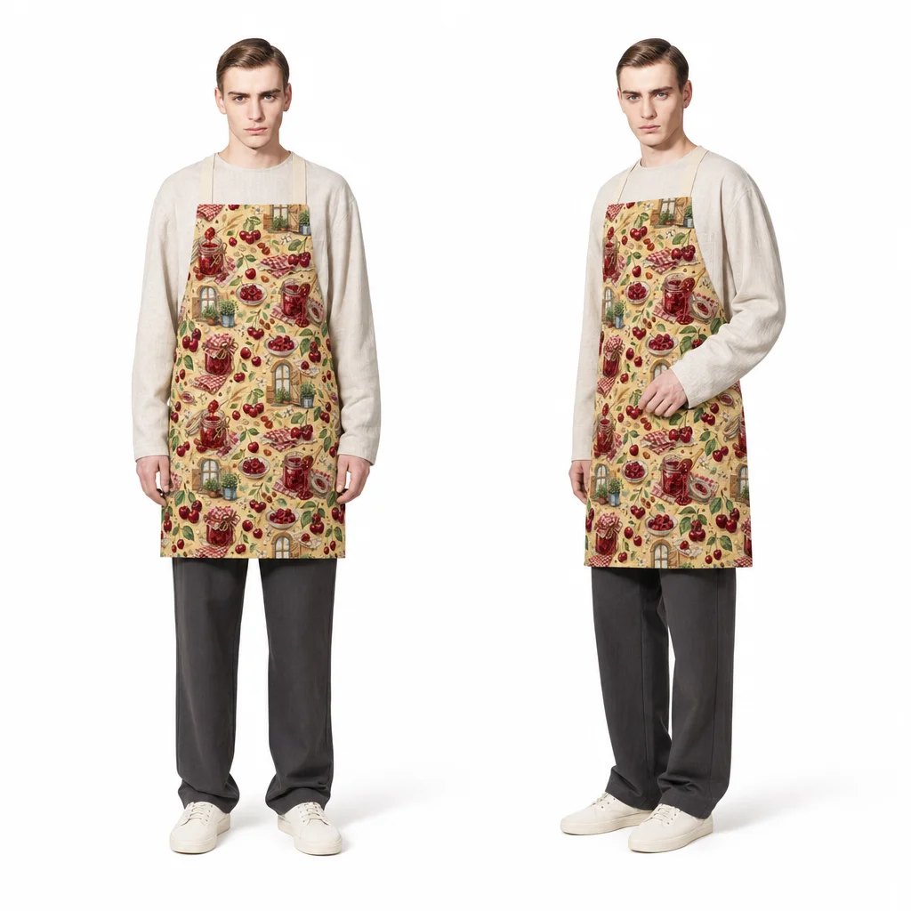 Cherry Jam Country Kitchen All-Over Print Apron - worn by model