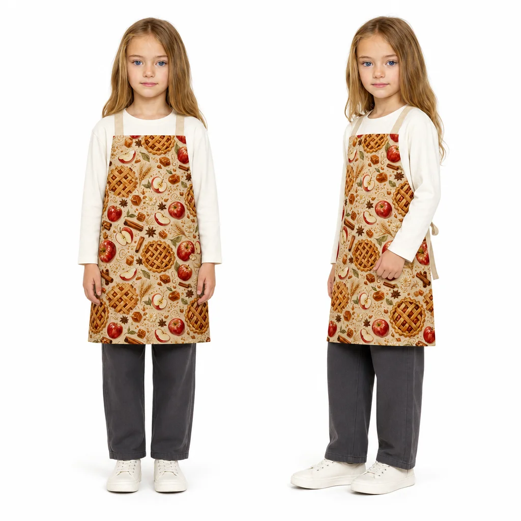 Apple Cinnamon Pie Crust All-Over Print Apron - worn by model