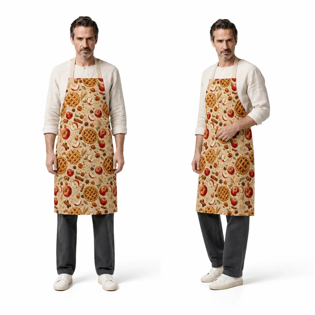 Apple Cinnamon Pie Crust All-Over Print Apron - worn by model