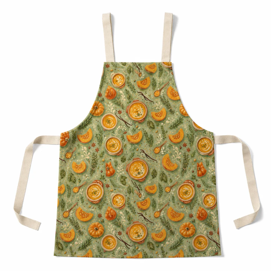 Pumpkin Soup All-Over Print Apron - flat lay