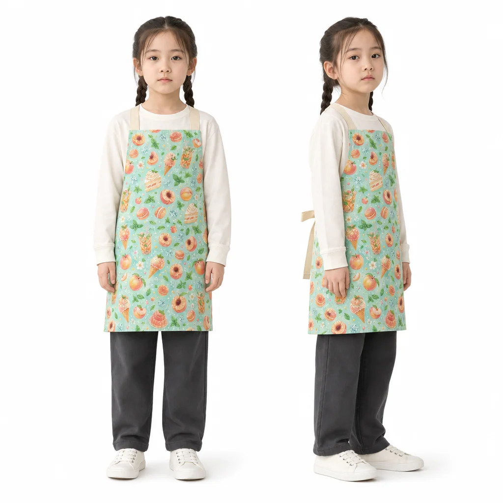 Peach Mint Dessert Party All-Over Print Apron - worn by model