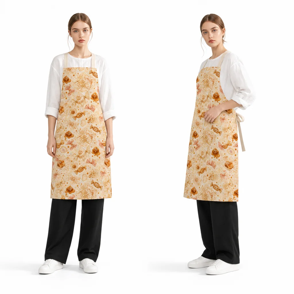 Sea Salt Caramel Candy Wrap All-Over Print Apron - worn by model