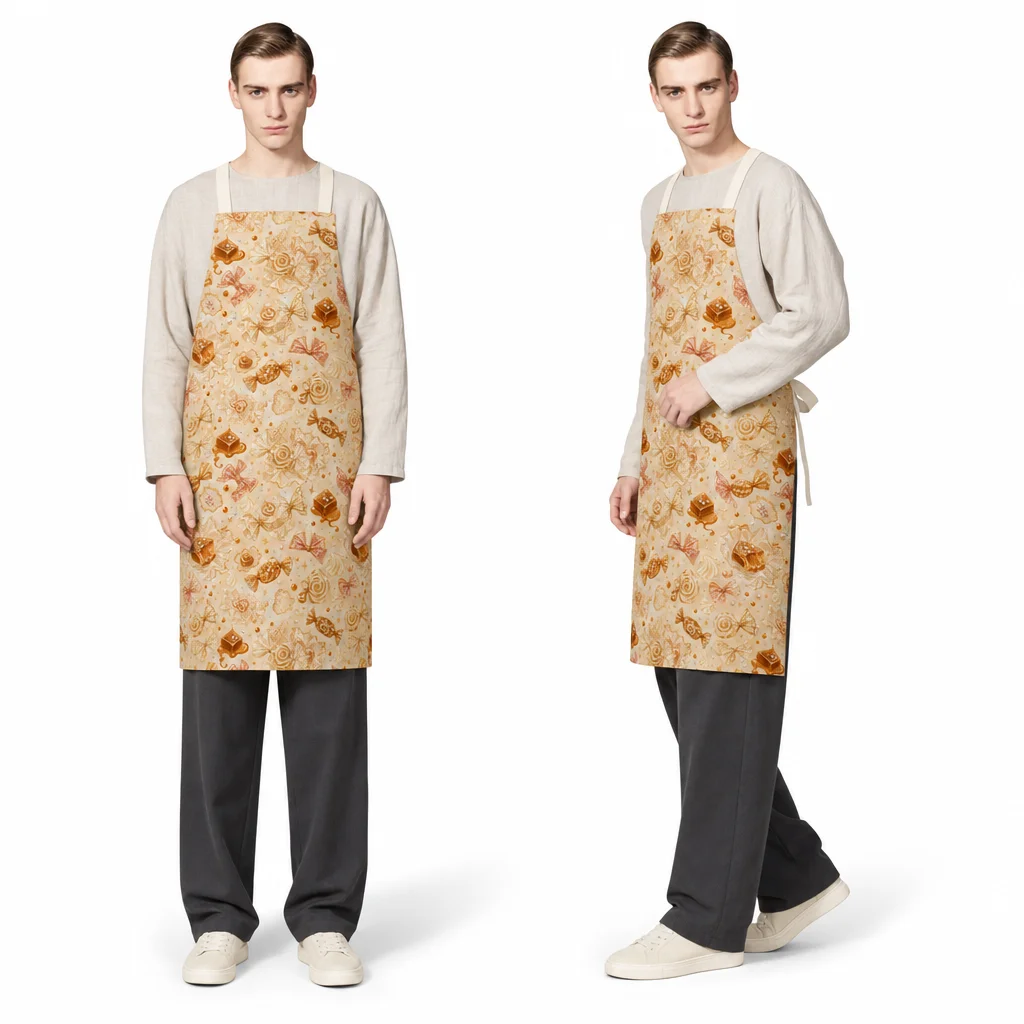 Sea Salt Caramel Candy Wrap All-Over Print Apron - worn by model