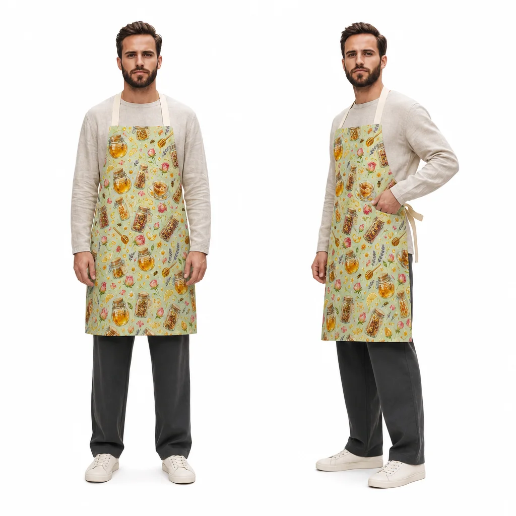 Honey Floral Tea Jars All-Over Print Apron - worn by model