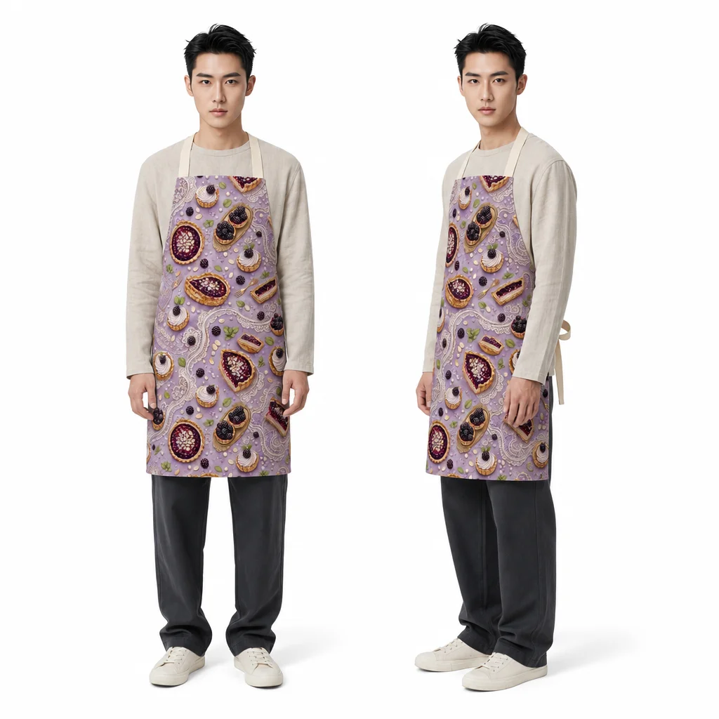 Blackberry Tart Garden All-Over Print Apron - worn by model
