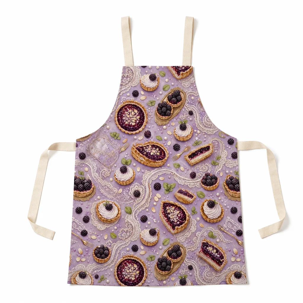 Blackberry Tart Garden All-Over Print Apron - flat lay