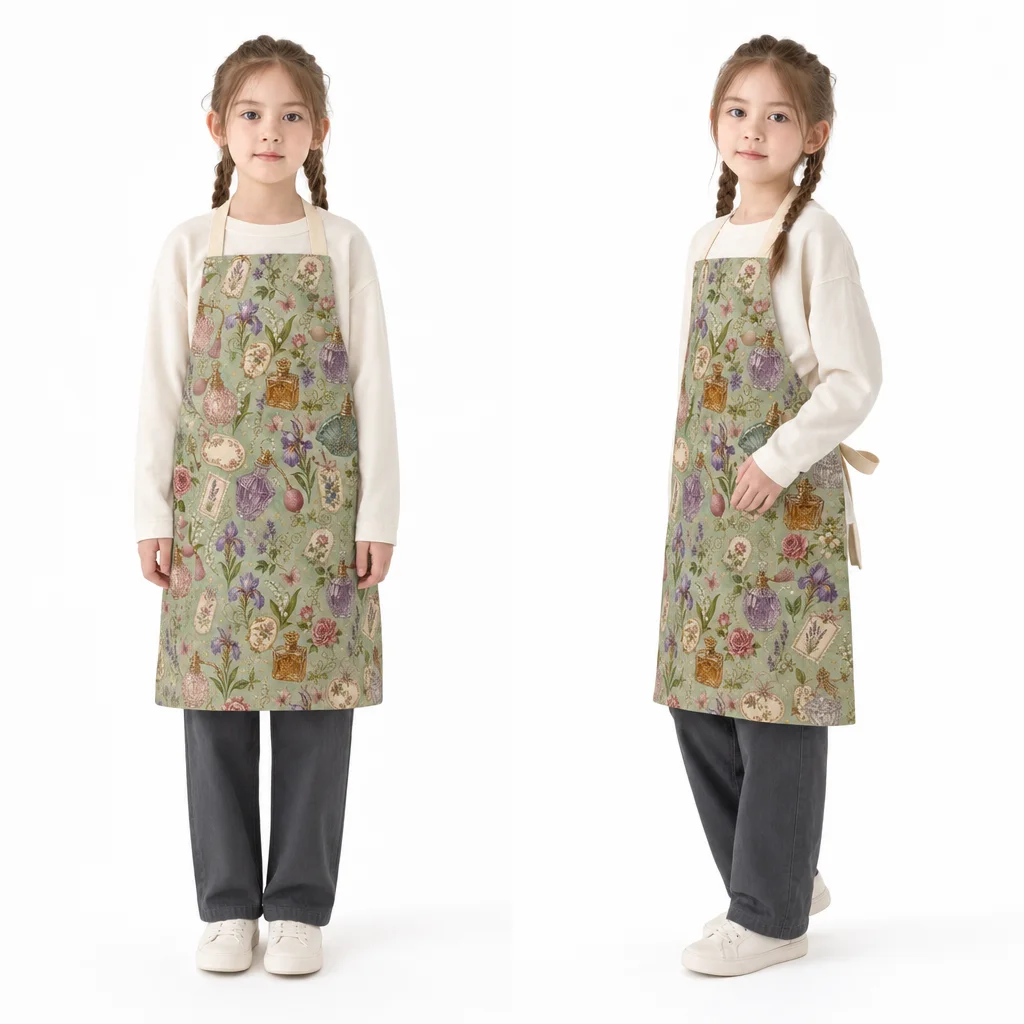 Vintage Perfume Garden All-Over Print Apron - worn by model