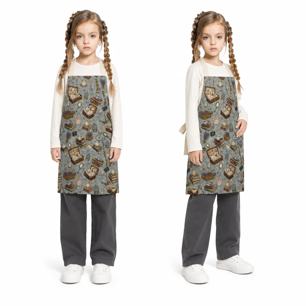 French Flea Market All-Over Print Apron - worn by model