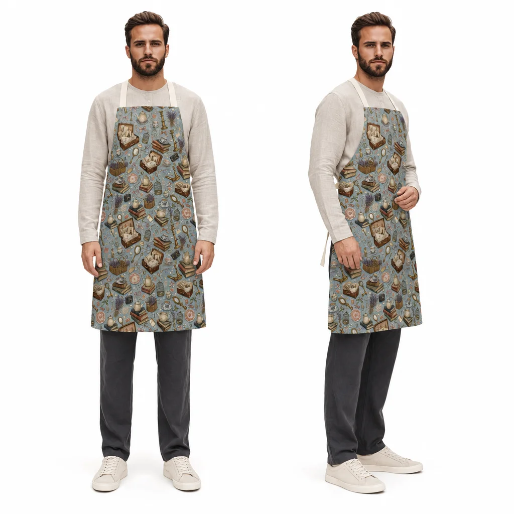 French Flea Market All-Over Print Apron - worn by model