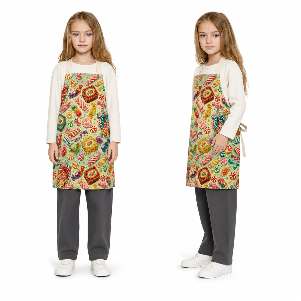 Retro Candy Shop All-Over Print Apron - worn by model