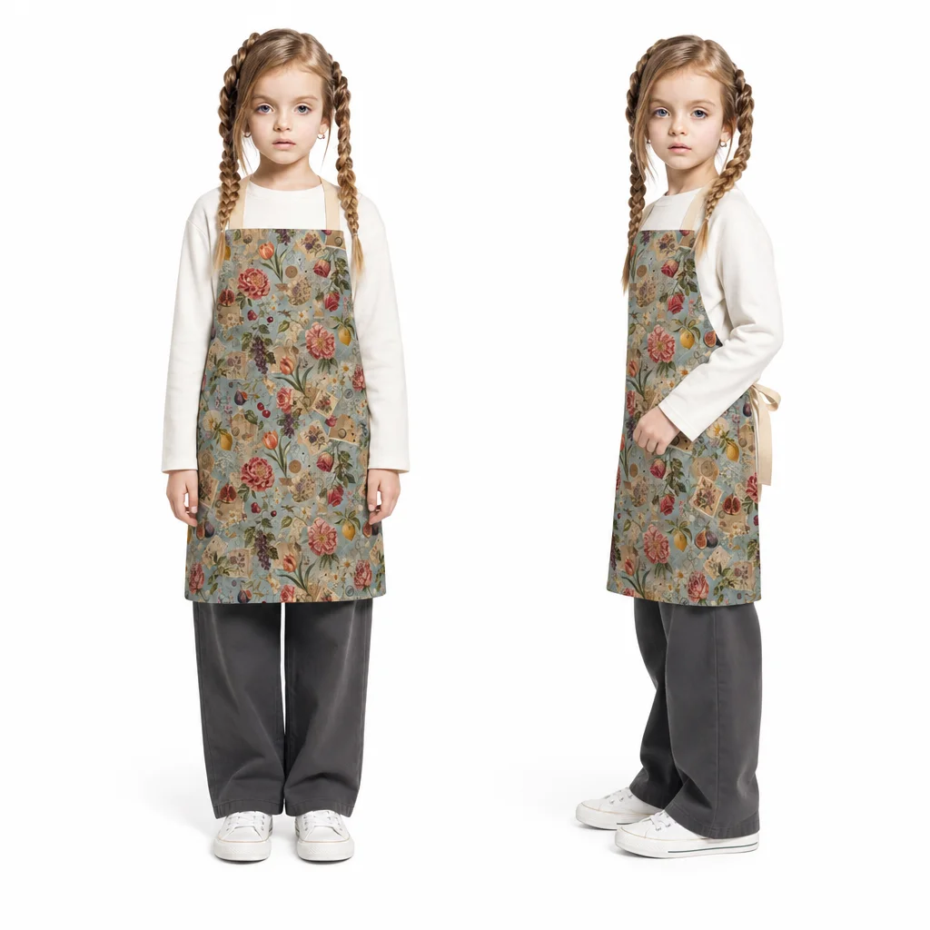 Vintage Botanical Collage All-Over Print Apron - worn by model