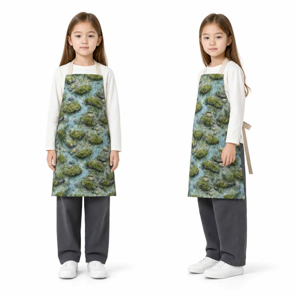 Forest Stream Moss Stones All-Over Print Apron - worn by model
